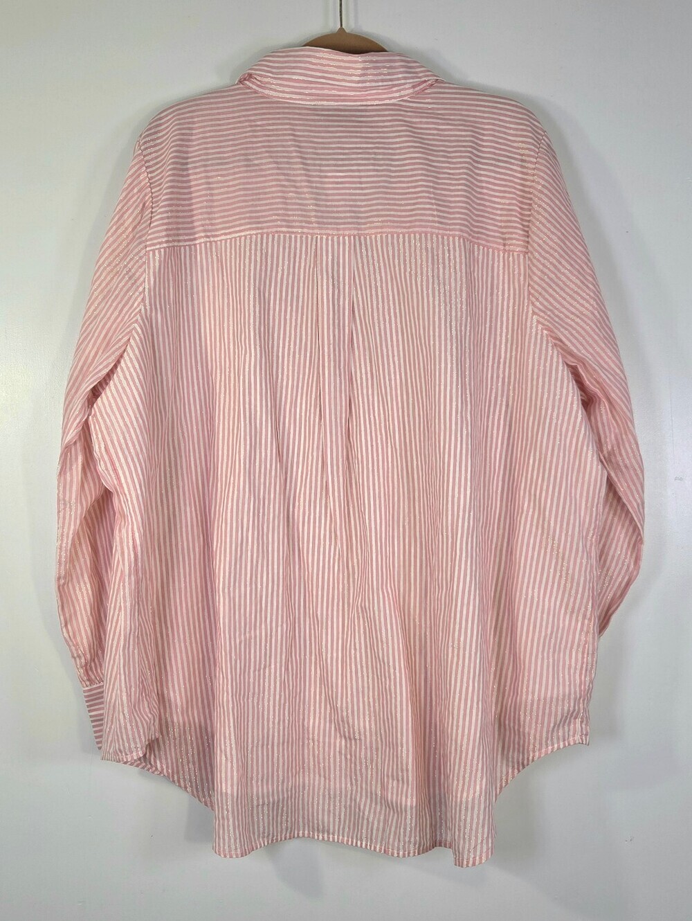 NWT LANE BRYANT LUREX SHIMMER COLLARD POPOVER BLOUSE. - Picture 4 of 7